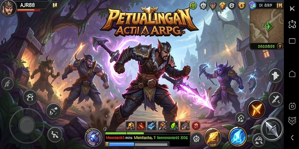 Gambar gameplay epic dari AJR88 yang penuh aksi ARPG.