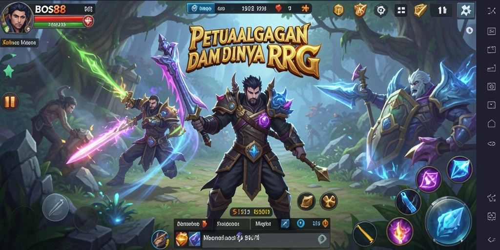 Screenshot menampilkan karakter beraksi dalam pertarungan RPG.