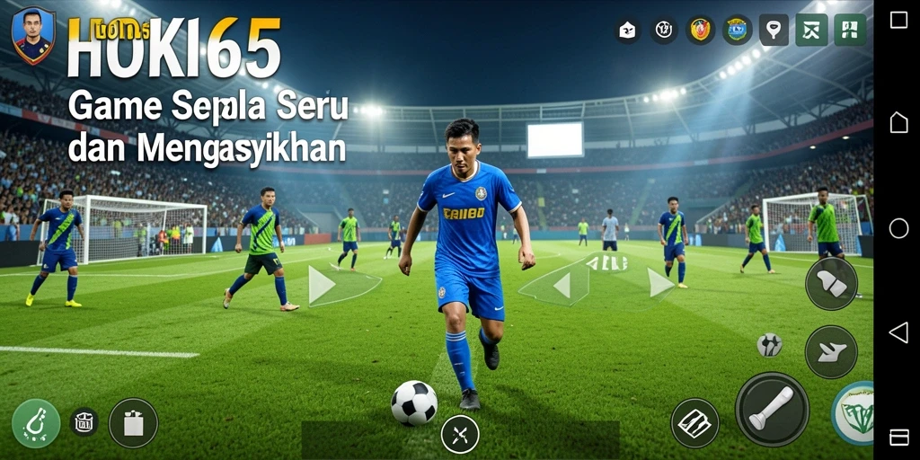 Tampilan gameplay HOKI65 yang mendebarkan dalam pertandingan sepak bola.