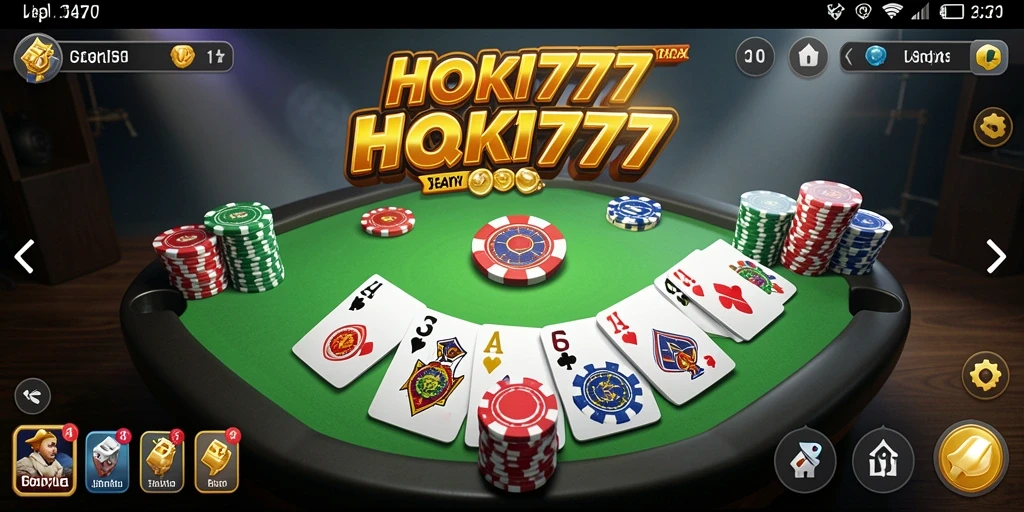 Screenshot gameplay HOKI777 yang menampilkan kartu Gaple.