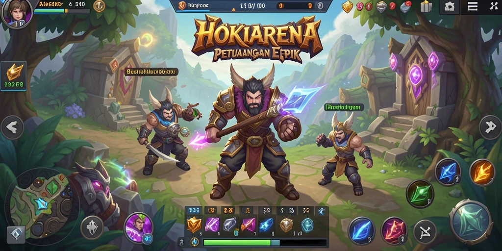 Tampilan grafis memukau dalam gameplay HOKIARENA ARPG.