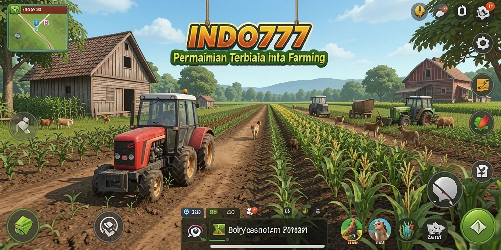Tampilan screenshot menunjukkan pemandangan kebun yang indah dalam INDO777.