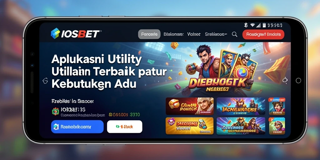 Screenshot utama IOSBET menampilkan antarmuka aplikasi Utility yang user-friendly.
