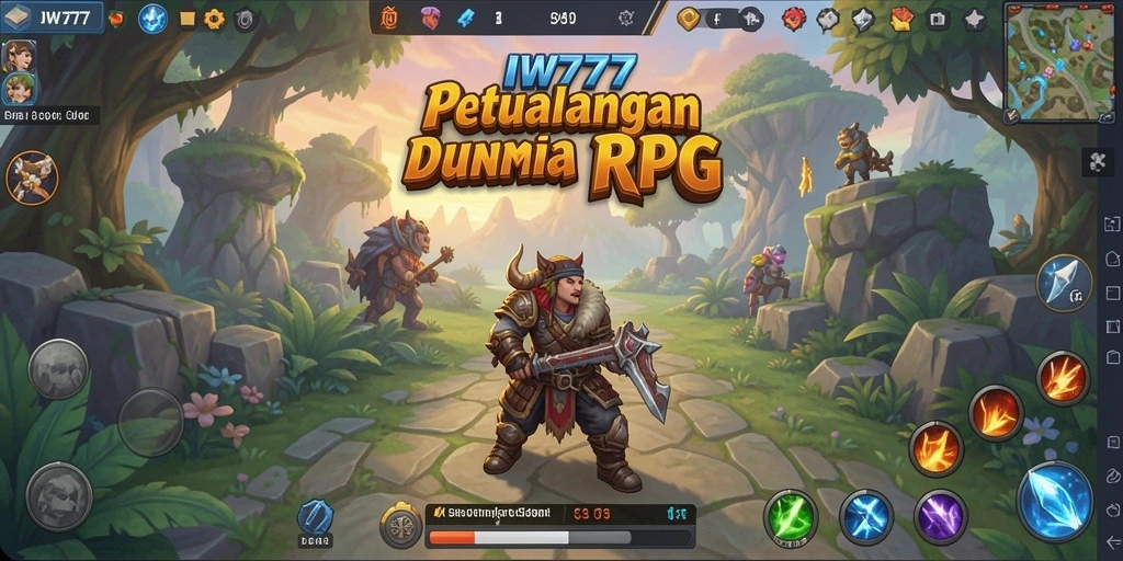 Screenshot IW777 menunjukkan aksi pertempuran yang mendebarkan dalam RPG.