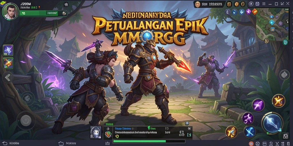 Gameplay seru di J200M yang penuh aksi MMORPG.
