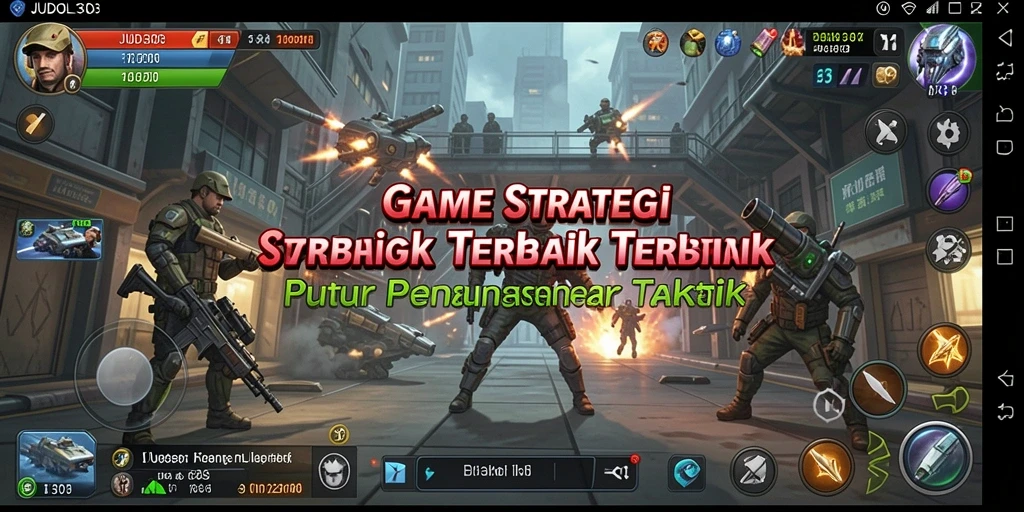 Screenshot gameplay JUDOL303 menampilkan pertempuran taktis yang mendebarkan.