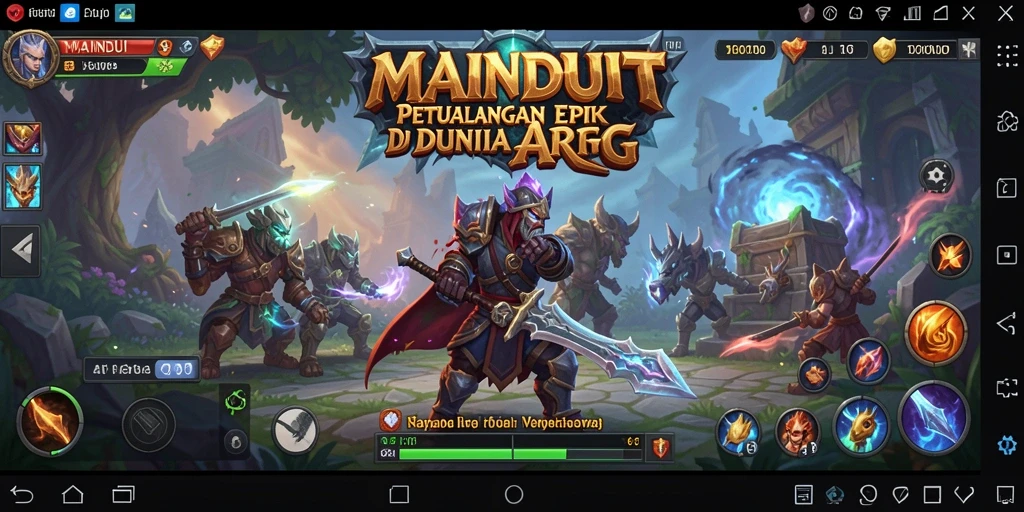 Tangkapan layar gameplay ARPG MAINDUIT yang menampilkan pertarungan epik.