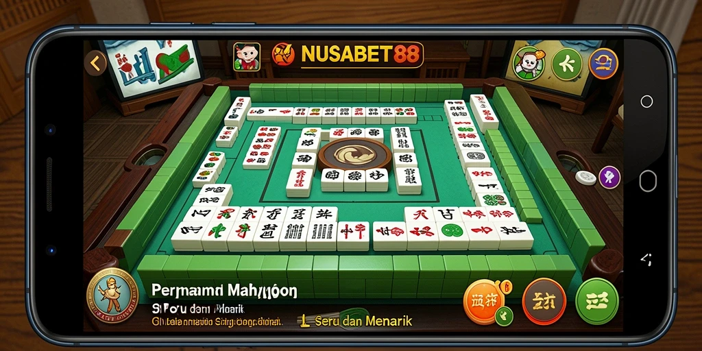 Screenshot NUSABET88 menampilkan permainan Mahjong yang seru dan menantang.
