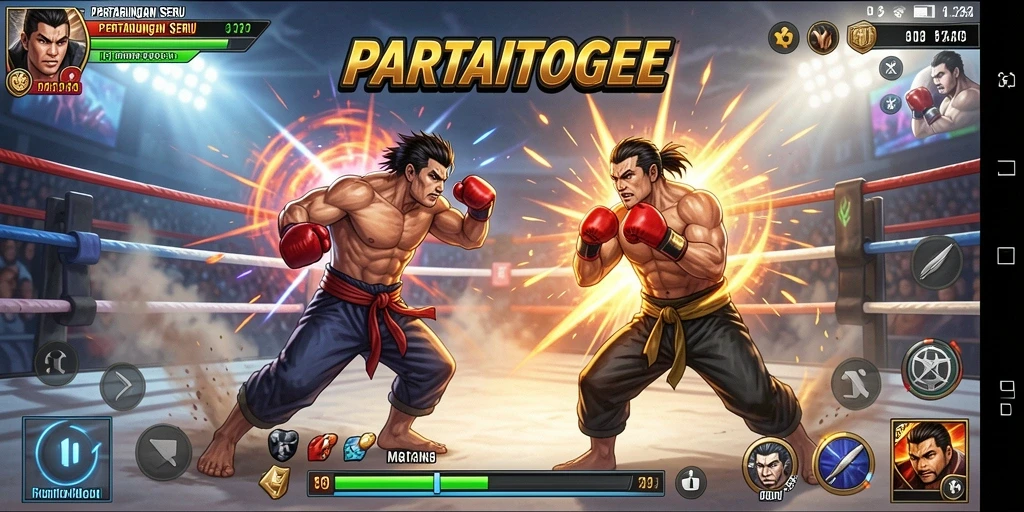 Tampilan seru gameplay PARTAITOGEL dalam aksi pertarungan.