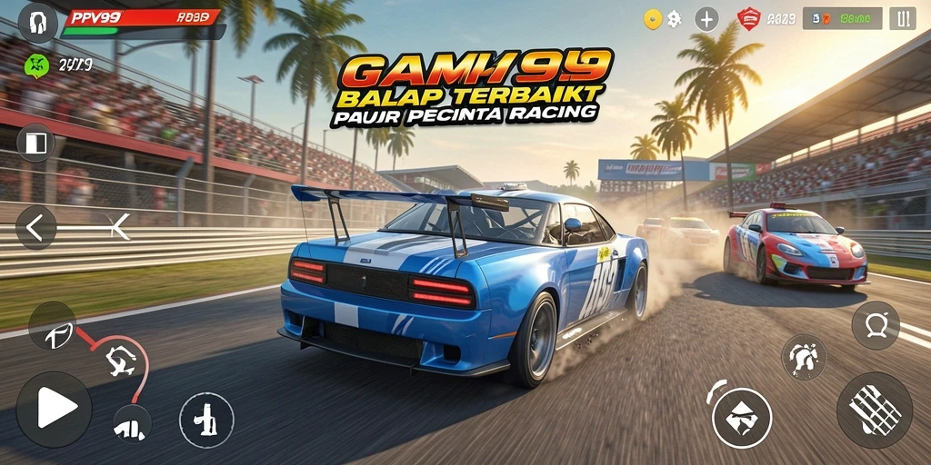 Tampilan gameplay memukau dari PPV99 saat balapan di trek menantang.