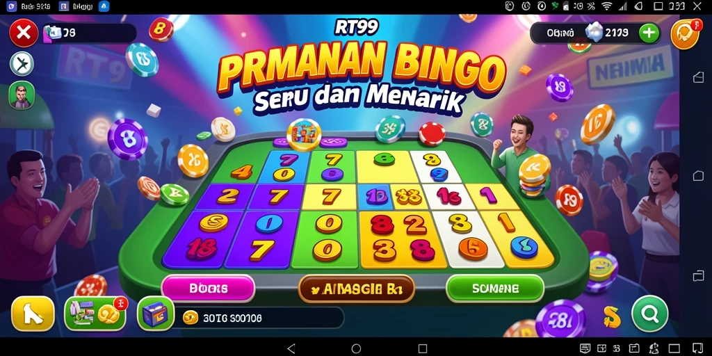Tampilan screenshot utama RT99 menampilkan gameplay Bingo yang seru.