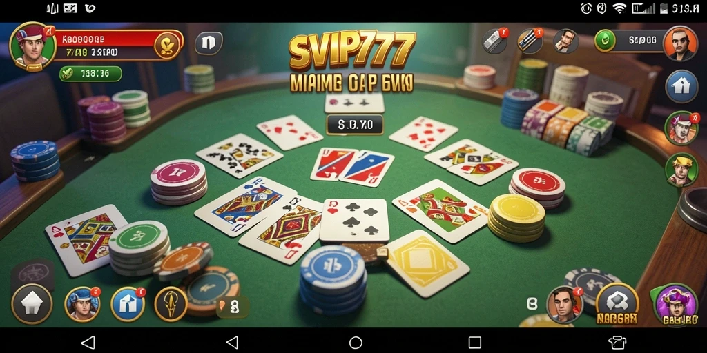 Screenshot gameplay Gaple SVIP777 yang menampilkan suasana seru.