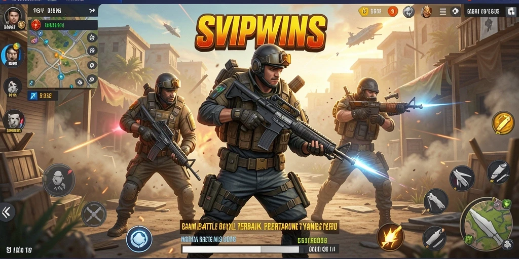 Tampilan gameplay SVIPWINS yang mendebarkan dalam pertempuran Battle Royale.